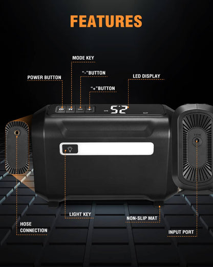 Tire Inflator Wireless with LED