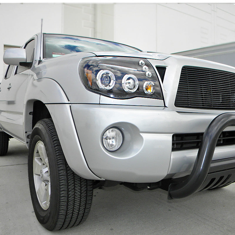 Spec-D 05-11 Toyota Tacoma Halo Projector Headlights Black