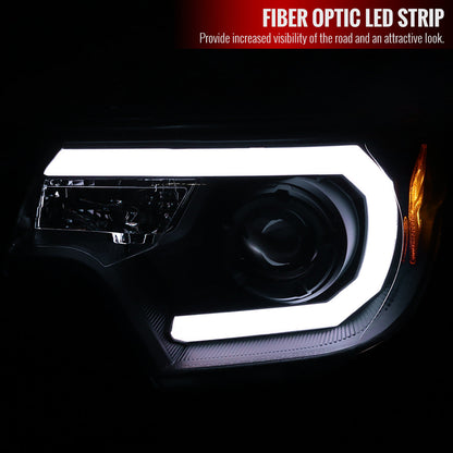 Spec-D 12-15 Toyota Tacoma Pro Headlights LED Bar Black