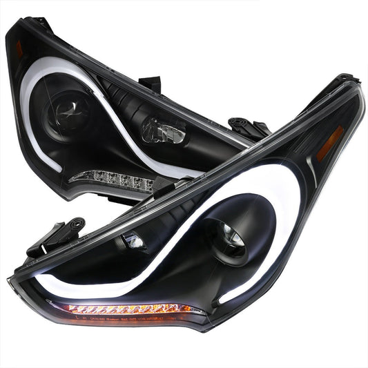 Spec-D 12-17 Veloster Projector Headlights Sequential Signals Black