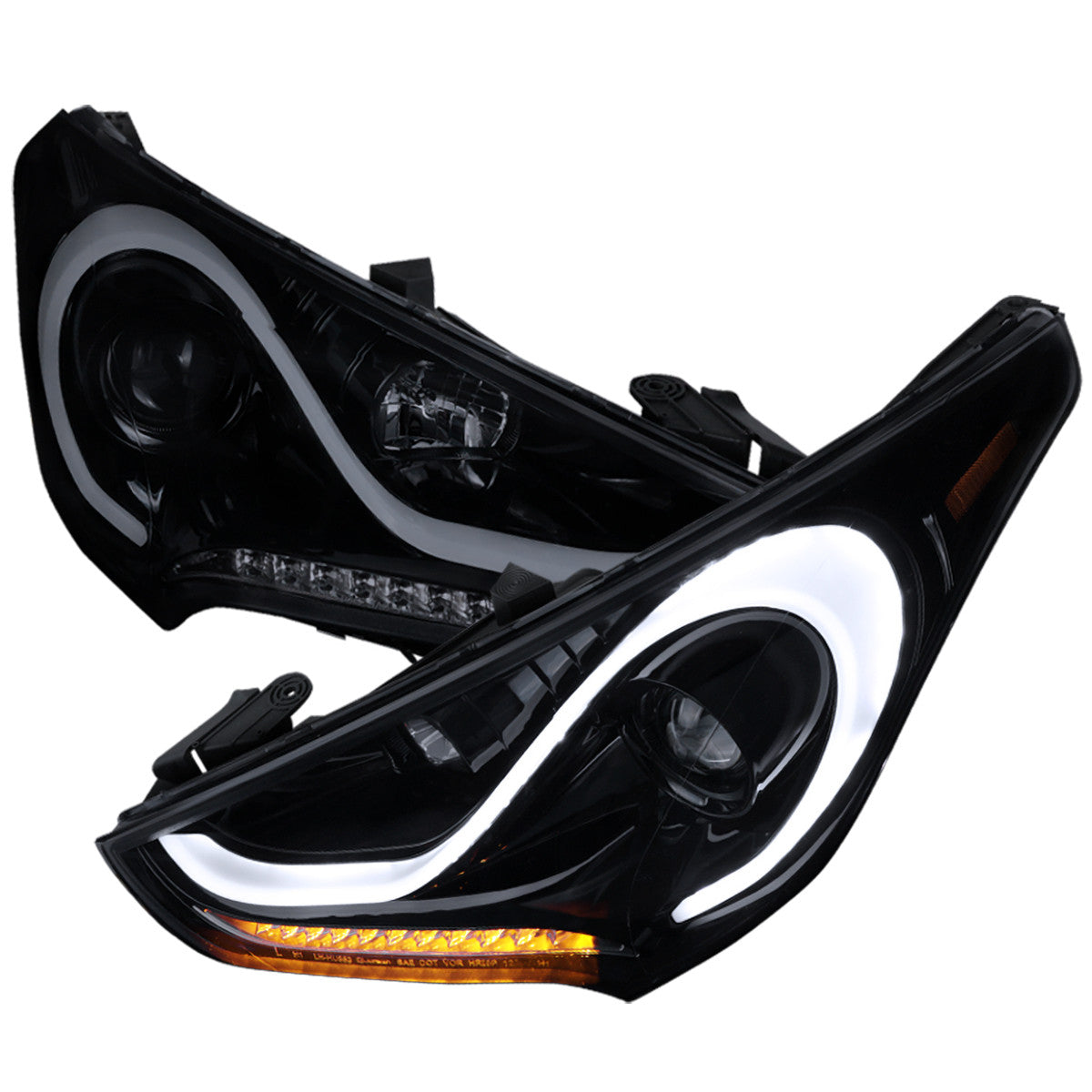 Spec-D 12-17 Veloster Sequential LED Headlights Black/Smoked