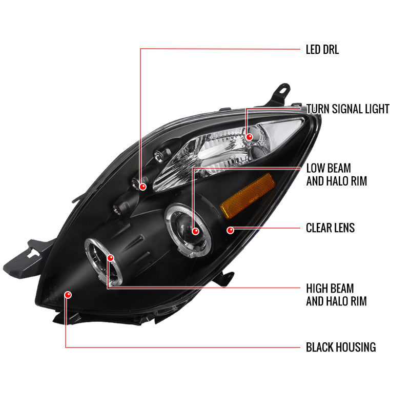 Spec-D 06-08 Toyota Yaris Projector Headlights Smoked 3Dr