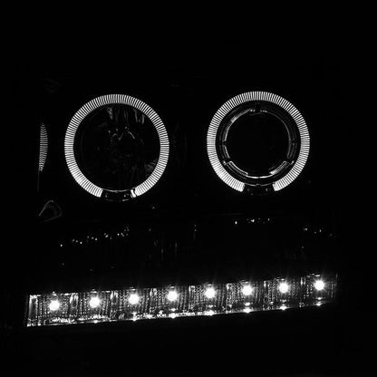 Spec-D 07-14 GMC Sierra Halo Projector Headlights Smoked