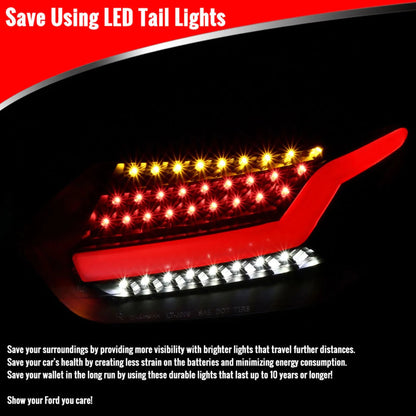 Spec-D 15-19 Ford Focus Hatchback LED Tail Lights Chrome/Clear