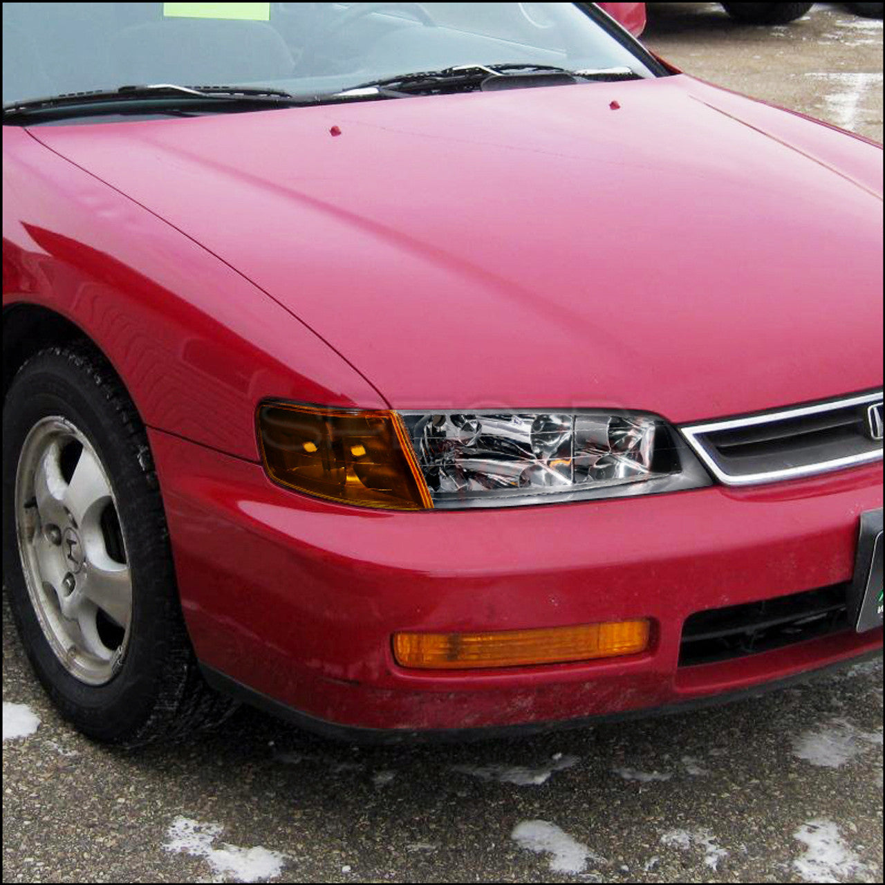 Spec-D 94-97 Honda Accord Black Headlights Amber Corner