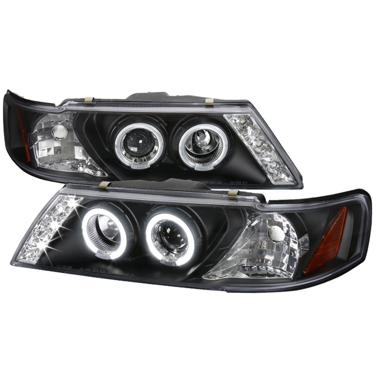 Spec-D 95-99 Nissan Sentra Halo Projector Headlights Black