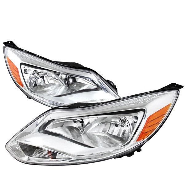 Spec-D 12-14 Ford Focus OEM Style Headlights Chrome/Clear Amber