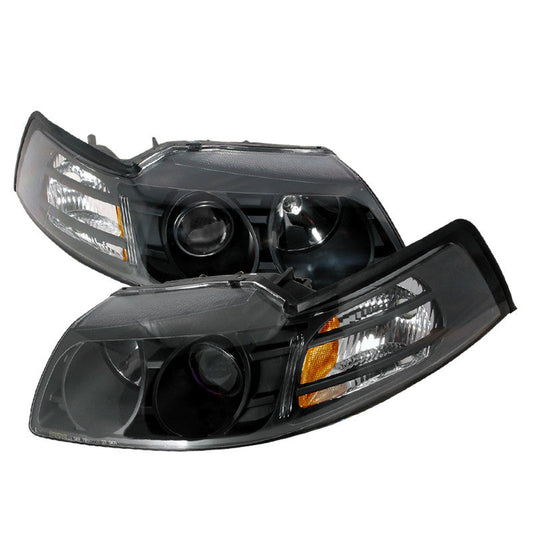 Spec-D 99-04 Ford Mustang Halo Projector Headlights Black