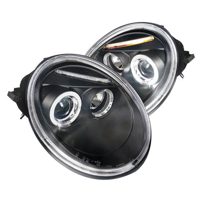 Spec-D 98-05 VW Beetle Halo Projector Headlights Black