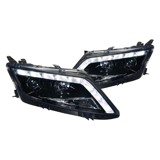 Spec-D 10-12 Ford Fusion Projector Black Headlights Smoked Lens