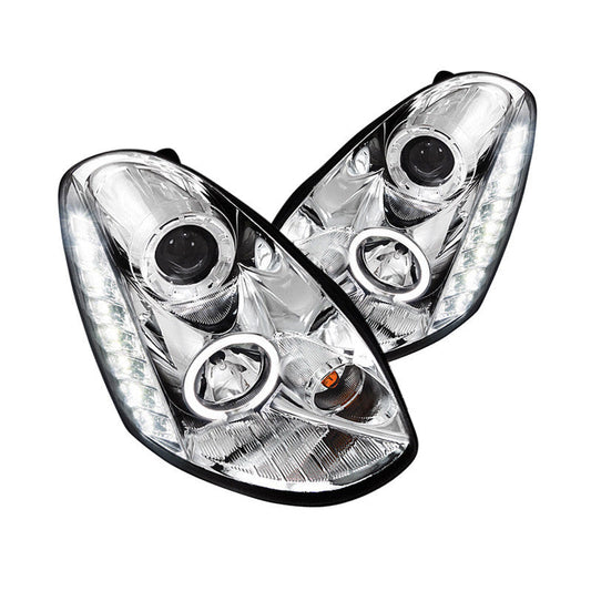 Spec-D 05-06 Infiniti G35 Sedan Projector Halo Headlights Chrome/Clear