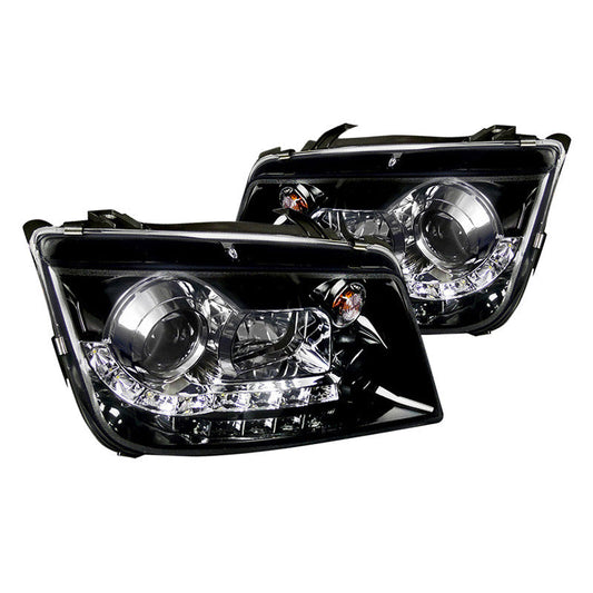 Spec-D 99-05 VW Jetta Golf GTI Headlights R8 LED Strip Black/Smoked