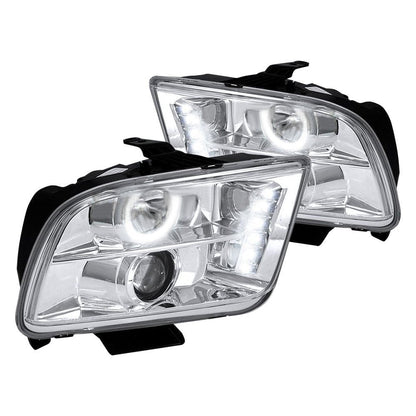 Spec-D 05-09 Ford Mustang Halo Projector Headlights Chrome