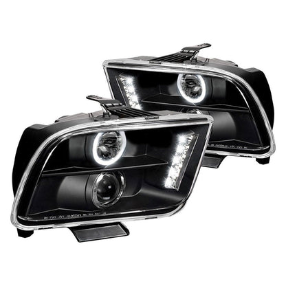 Spec-D 05-09 Ford Mustang Halo Projector Headlights Black
