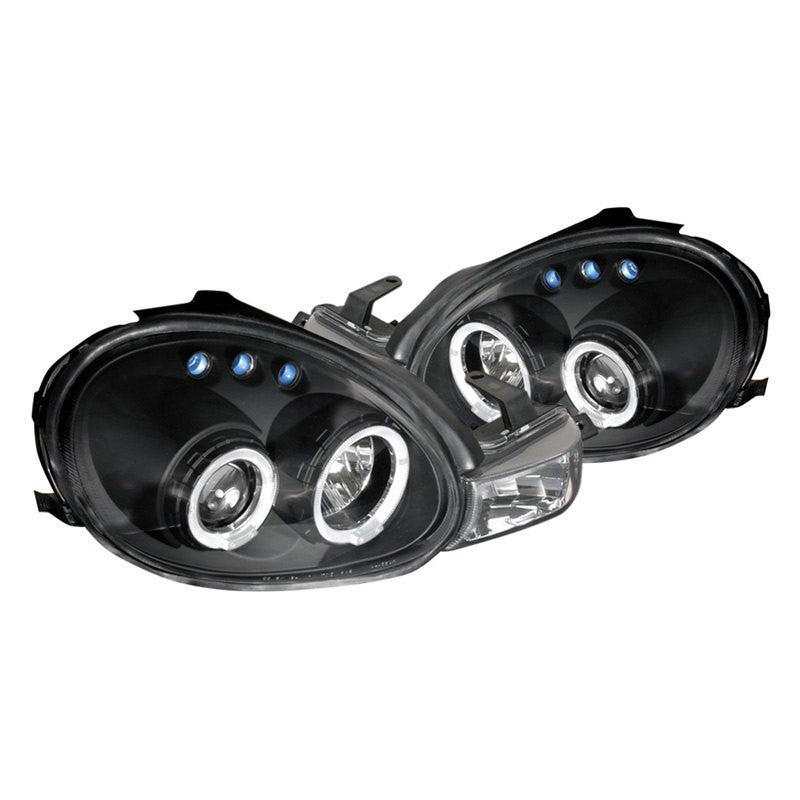 Spec-D 00-02 Dodge Plymouth Neon Headlights Dual Halo Projector Black