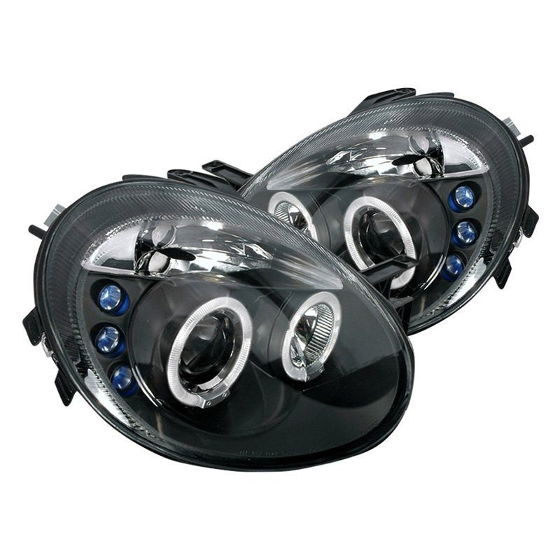 Spec-D 03-05 Dodge Neon Headlights Dual Halo Projector LED DRL Smoked