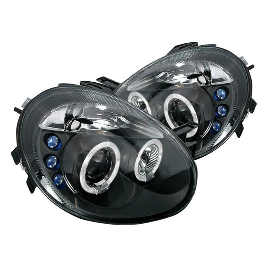 Spec-D 03-05 Dodge Neon Headlights Dual Halo Projector LED DRL Smoked