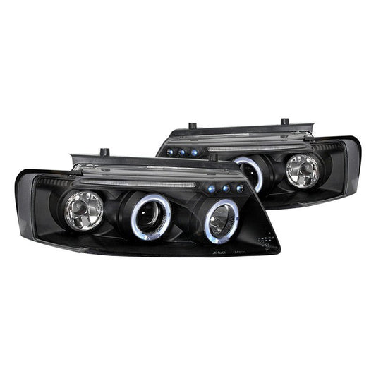 Spec-D 97-00 VW Passat Headlights Dual Halo Projector LED DRL Black