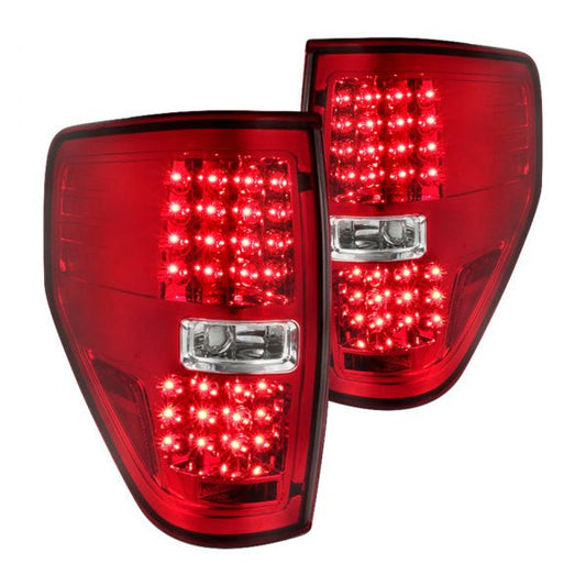 Spec-D 09-14 Ford F-150 LED Tail Lights Chrome/Red