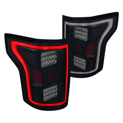 Spec-D 15-17 Ford F-150 LED Tail Lights Glossy Black/Smoked